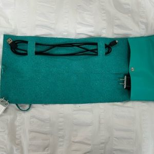 New leather travel charger cord organizer